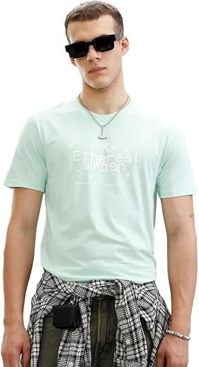 WROGN Men's 180 GSM Pure Cotton T-Shirt | Front Graphic Print | Slim Fit