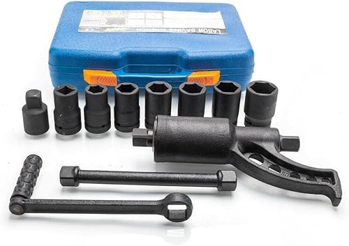 Miniatura 2 de Juego de multiplicadores de par de servicio pesado, llave y tuerca de orejeta, removedor con 8 enchufes nuevo