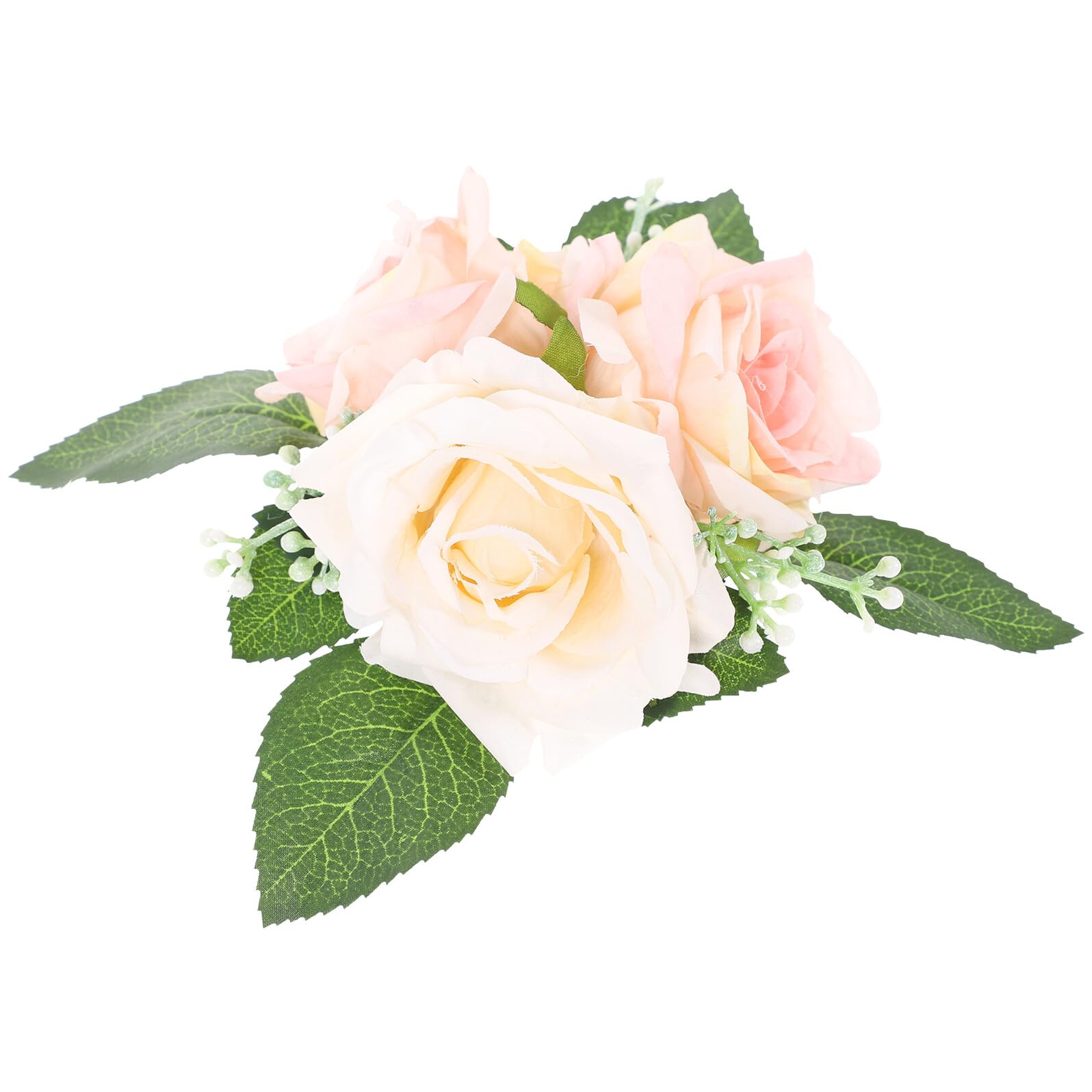 Fleur artificielle réaliste pour centre de table de Saint-Valentin avec 3 roses rouges