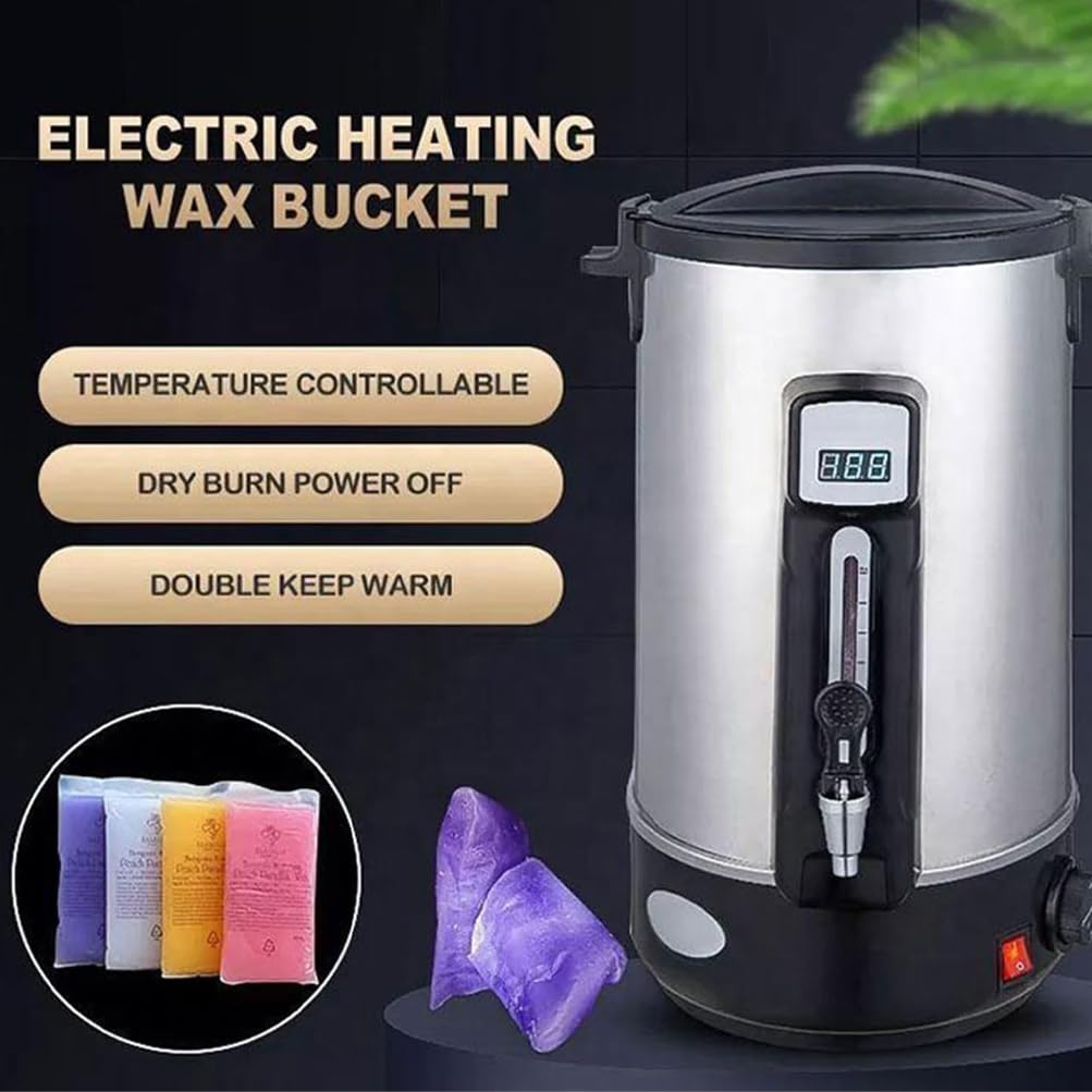 Elektryczny tygiel do wosku, 8L/10L/12L/20L/30L/35L Topiarka do wosku do produkcji świec z wylewką do szybkiego nalewania, kontrola temperatury (12L)