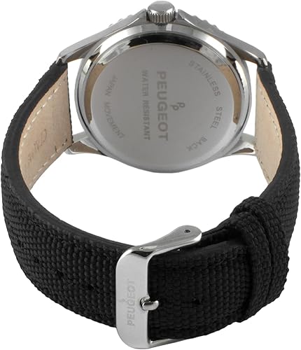 Miniatura 3 de Peugeot - Reloj deportivo con bisel para hombre con correa de lona negra