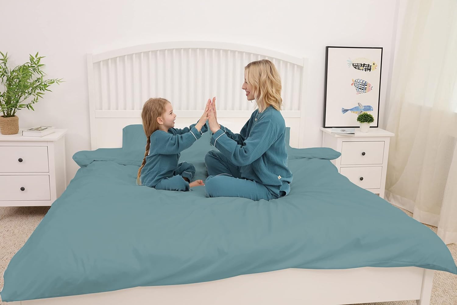 Dekbedovertrek 240 x 260 roze wit 100% microvezel luxueus beddengoed 2 kussenslopen 65 x 65 cm - natuurlijke tekening helder zacht modern eenpersoons beddengoed zijdeachtig luxe