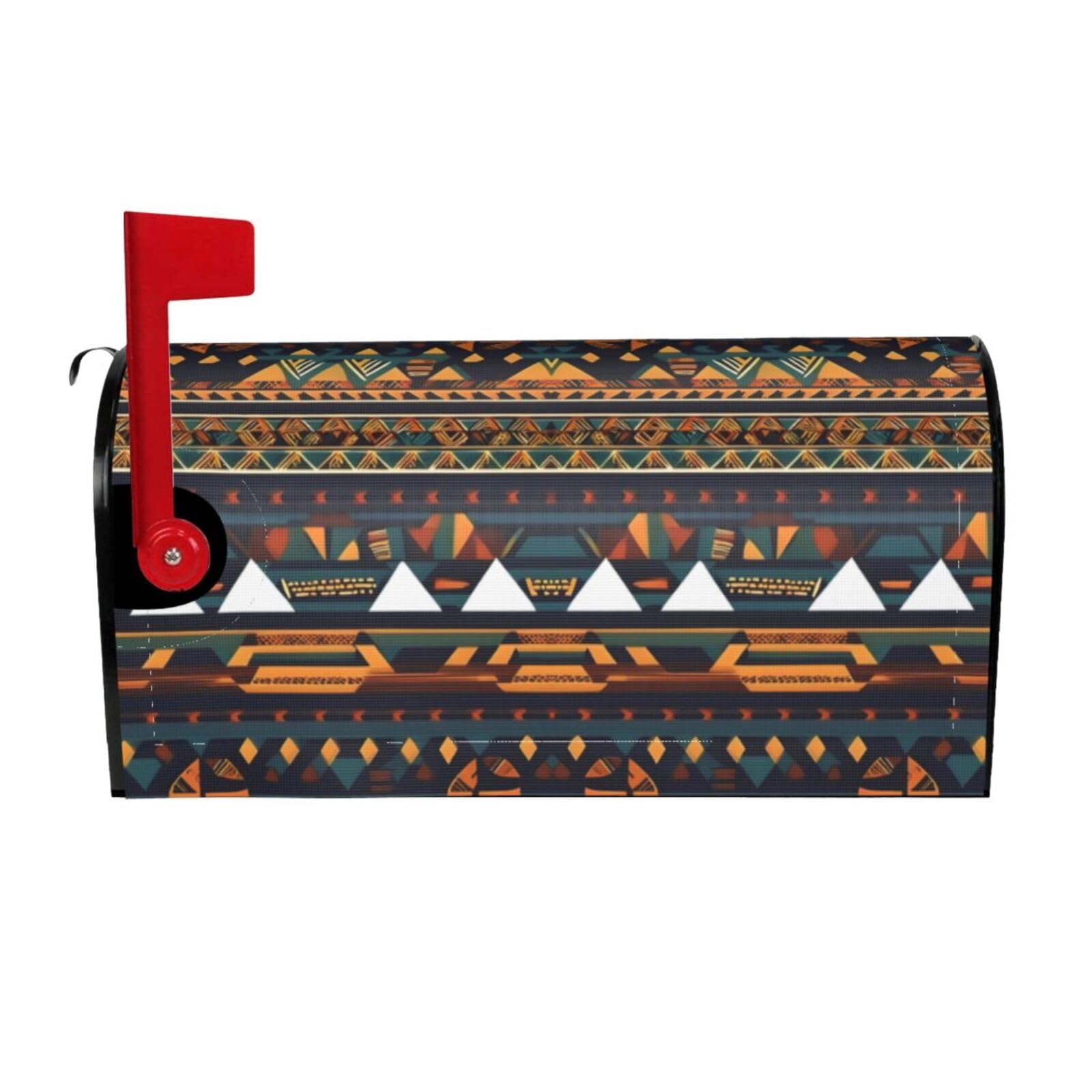African Ethnic Pattern Print Mailbox Covers Magnetic Mailbox Post protective cover for Garden Yard Outdoor Decor