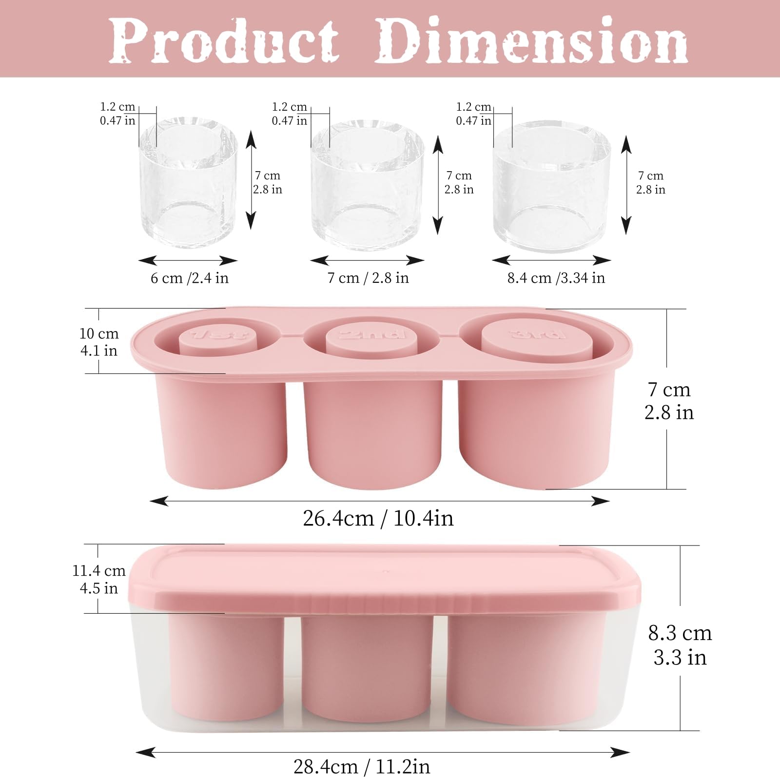 Cubetti Di Ghiaccio In Silicone Per Stanley Cup – Forma Rotonda Con Coperchio, 4 Pezzi, Per Tazze 20-40 Oz, Riusabili, Adatti A Cocktail, Whisky, Caffè