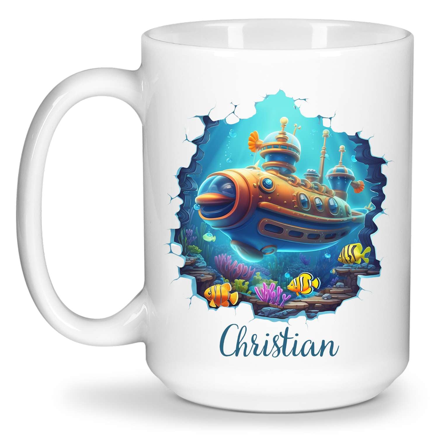 Amazon.com: Personalized Novelty Submarine On Tea Cup, Custom Name