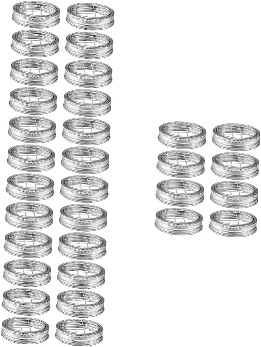 32sets Metal Flower Lid Insert for Canning Jars Grid Organizer for Flower Arrangements Compatible Jars and