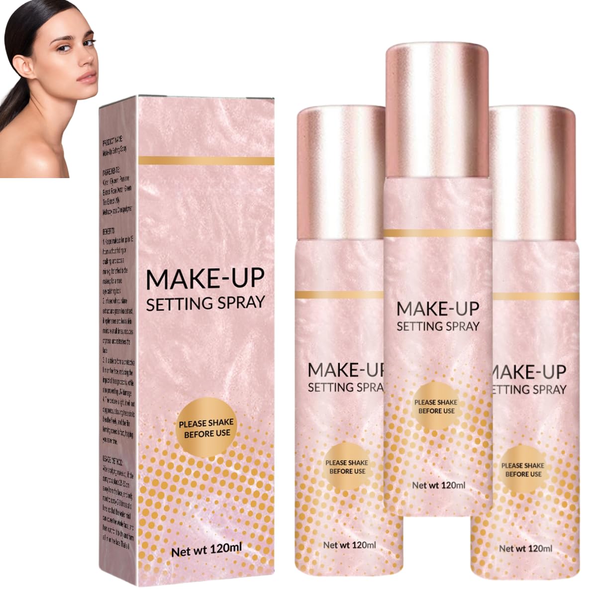 GeRRiT Glamstay+ Spray fijador de Maquillaje, Spray fijador de Maquillaje Mate, Spray fijador de Maquillaje hidratante Ligero para una Piel Suave, Radiante e hidratada Adecuado para Todo Tipo de Piel