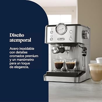 De'Longhi Linea Classic EM450.M Máquina Café Manual Máquina Espresso con Bomba Barista Acero Inoxidable/Metal2