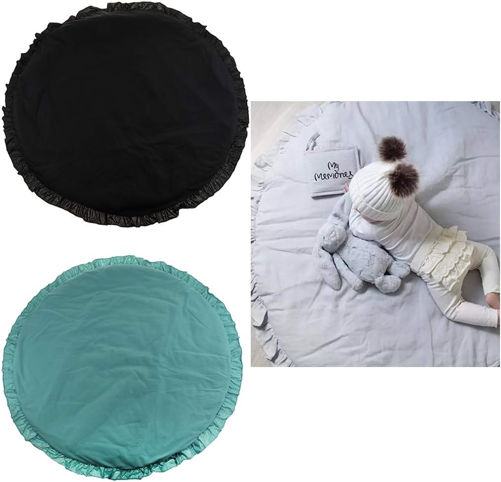 Soft Round Baby Play Mat Rug | Large 40 Inch Diameter | Detachable Zipper Design | Microfiber Cotton Material | Perfect for Baby Crawling and Play Games | for - Green, 100cm