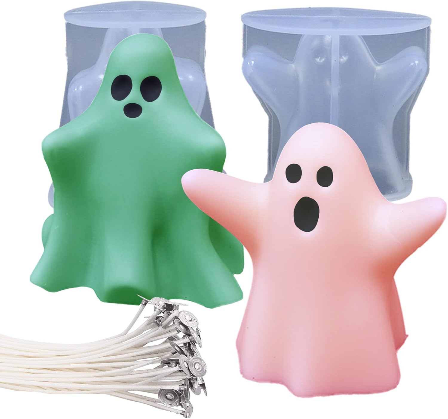 2Pcs Candle Molds for Candle Making, Halloween Ghost