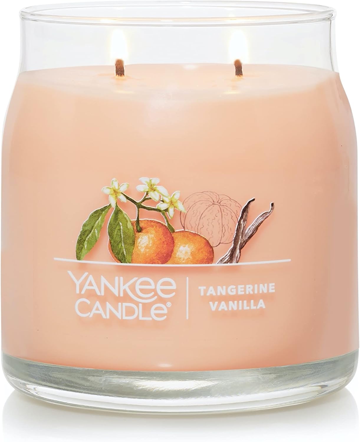 Yankee Candle Tangerine & Vanilla Scented Signature 13oz Medium Jar 2-Wick Candle Over 35 Hours of Burn Time