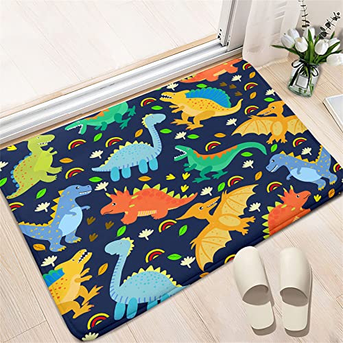 Lovely Navy Blue Dinosaurs Area Rugs Lovely Dinosaur Rugs For Boys Navy Blue Cute Animal Patterns Carpets Dinosaur Rugs For Boys Bedroom Living Dinning Room Bedroom Kitchen Playing Room, 2'5''×4' #TOP2