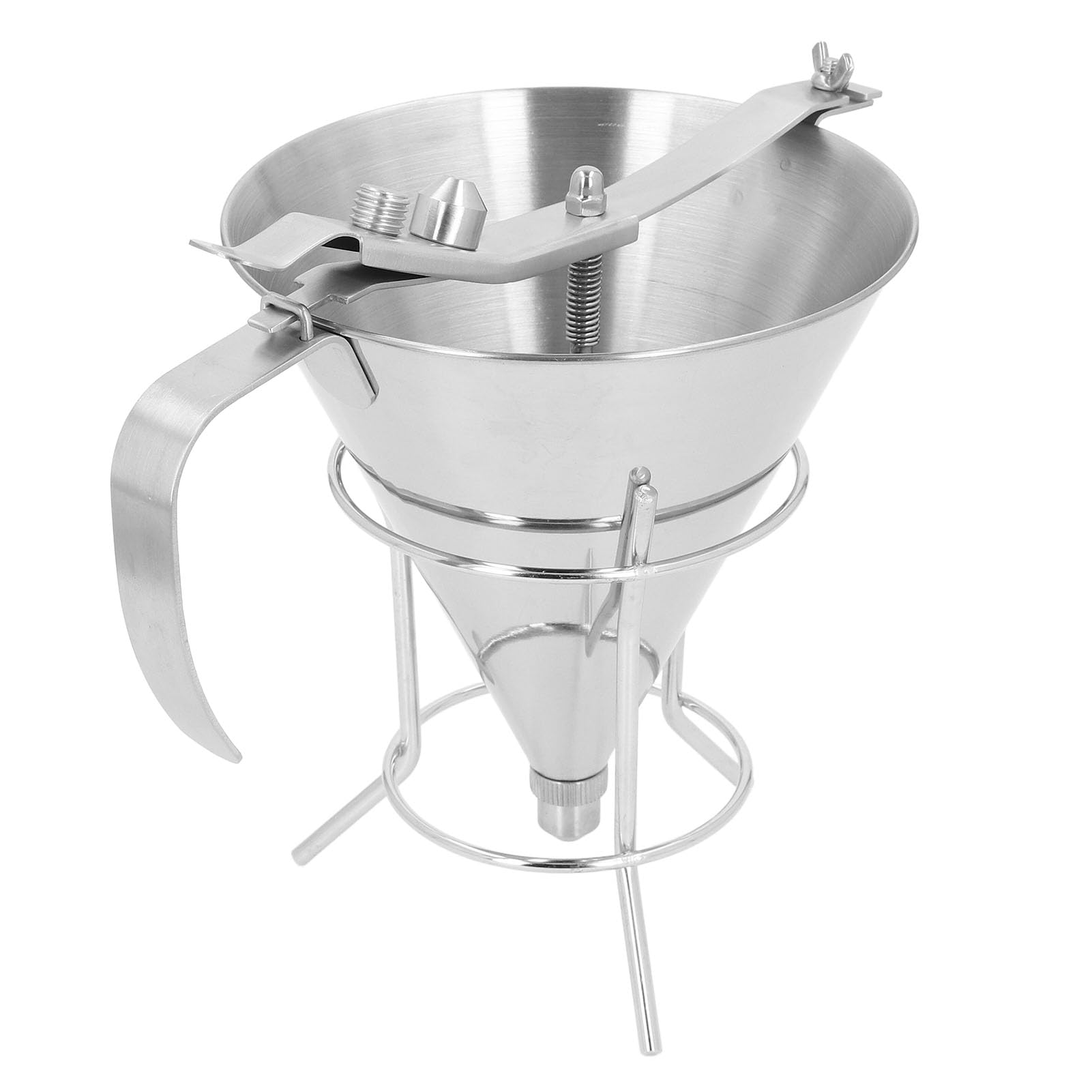 Batter Dispenser Funnel Stainless Steel Baking Cake Decorating Tool with Stand for Home Commercial Kitchen