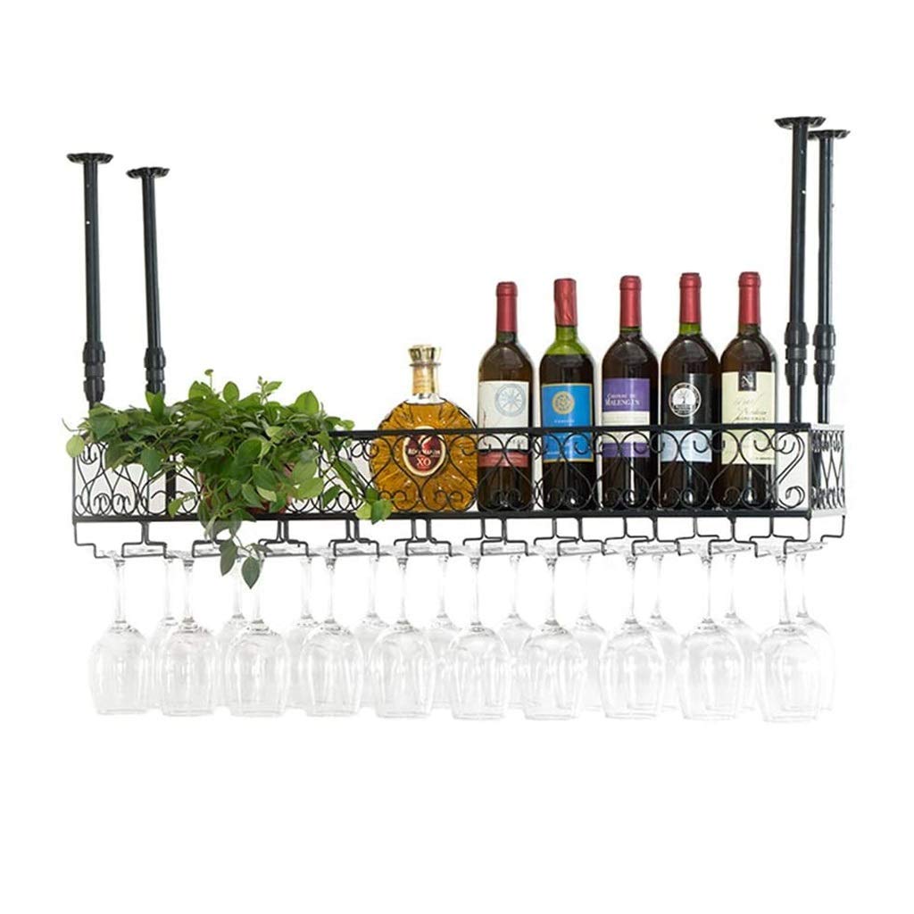 Estante para vino en el techo para ahorrar espacio solucionando la falta de sitio en cocina