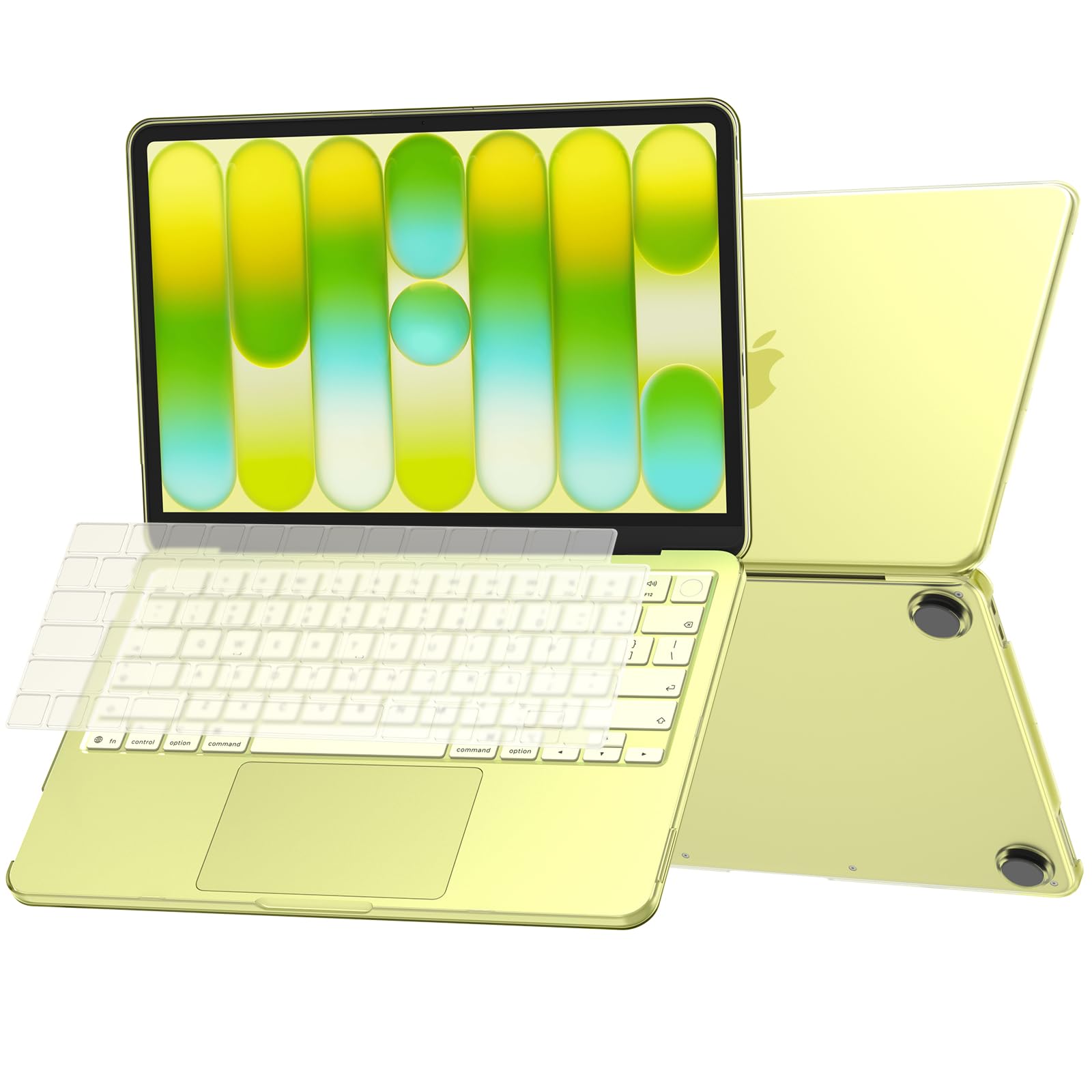 Soonjet Custodia per MacBook Neo 13" 2026 | Citrus Clear ufficiale | antigraffio e impronte digitali | Cover rigida gialla per laptop + copertura per tastiera per Mac modello A3404 | Ideale per studio