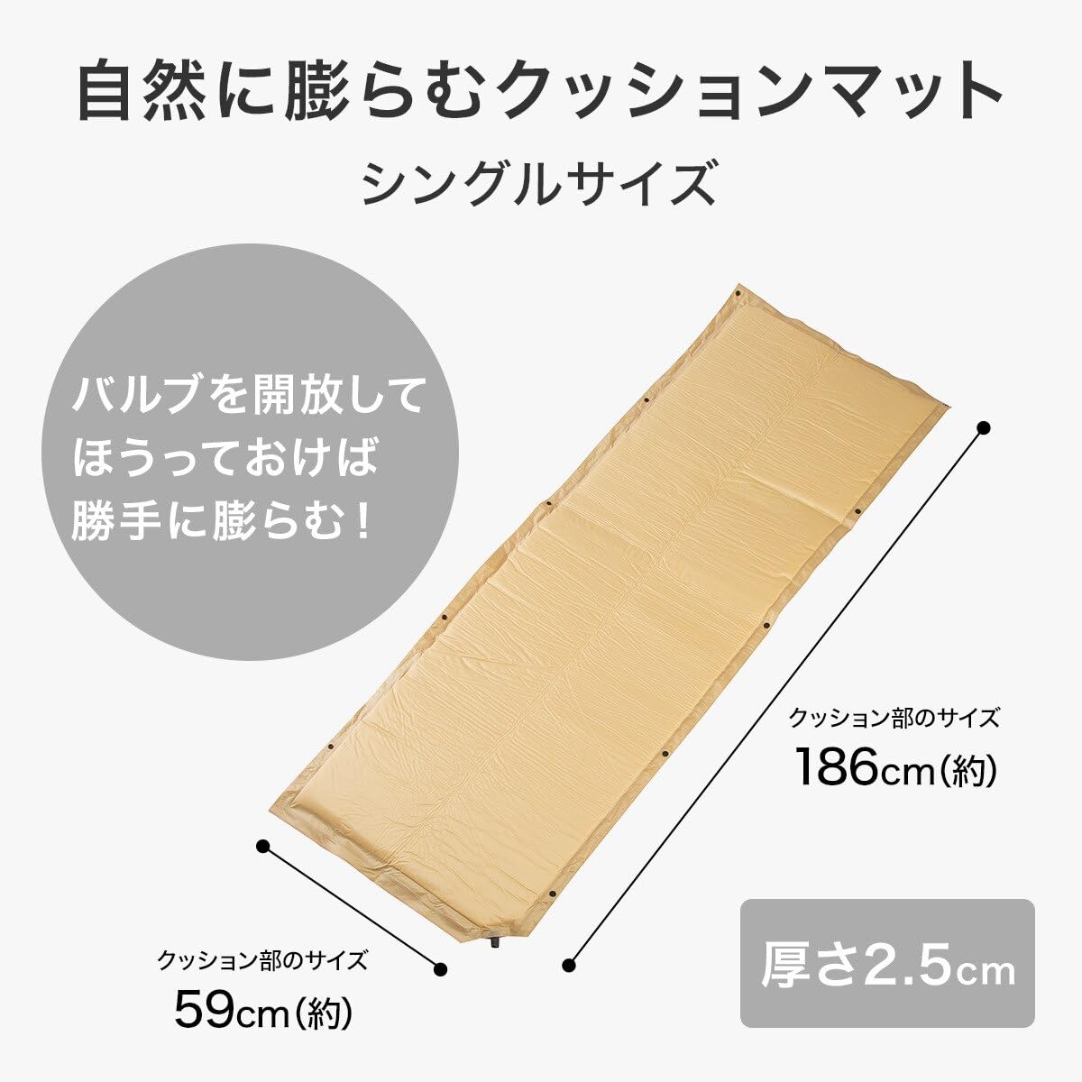 Amazon｜ニトリ 自動で膨らむ クッションマット C01RY シングルサイズ
