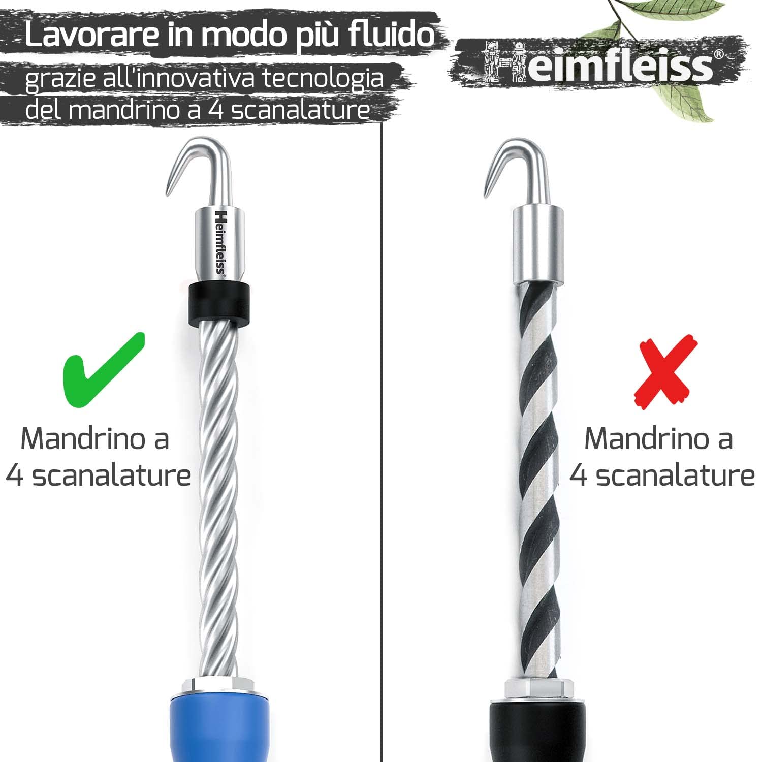 Heimfleiss® Attorcigliatore tiralegacci con ritorno automatico 310mm - Legatore per filo per armature con mandrino extra forte in acciaio al carbonio - strumento di legatura semiautomatico, tirafili
