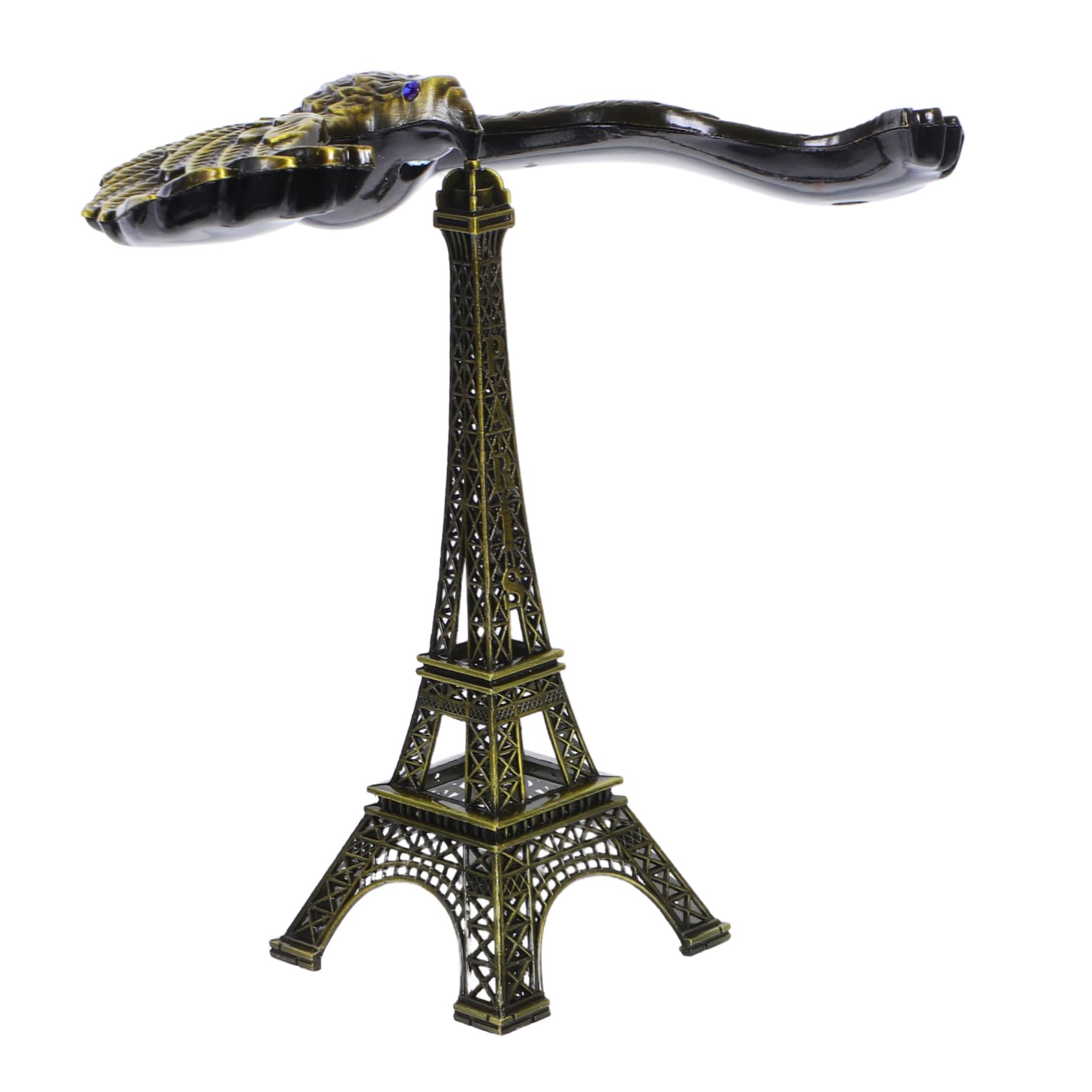 HOOTNEE Miniature Eiffel Tower Balancing Eagle Unique Metal Sculpture for Decor