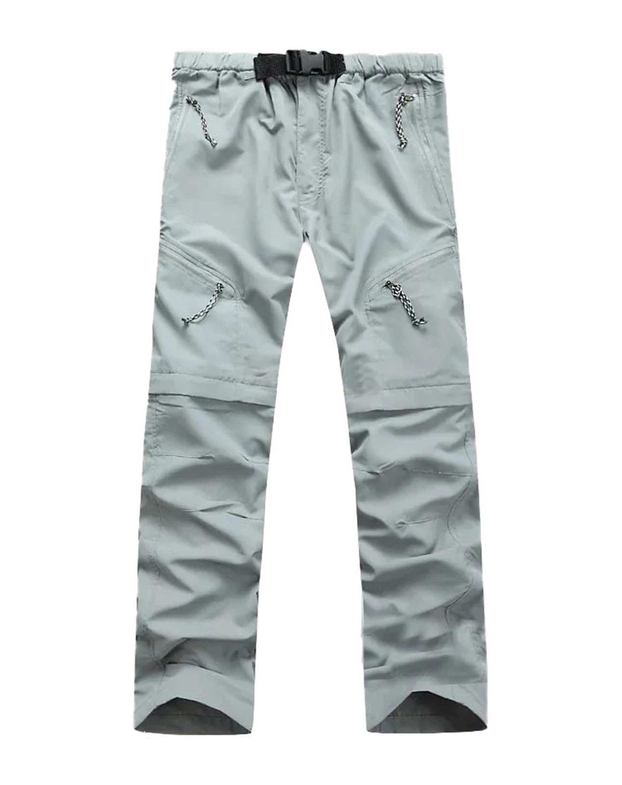 Pantalones de senderismo convertibles secado rápido for hombre y mujer, con bolsillo cremallera desmontable, aptos for ciclismo, pesca trekking Para Outdoor(Grey,XL)