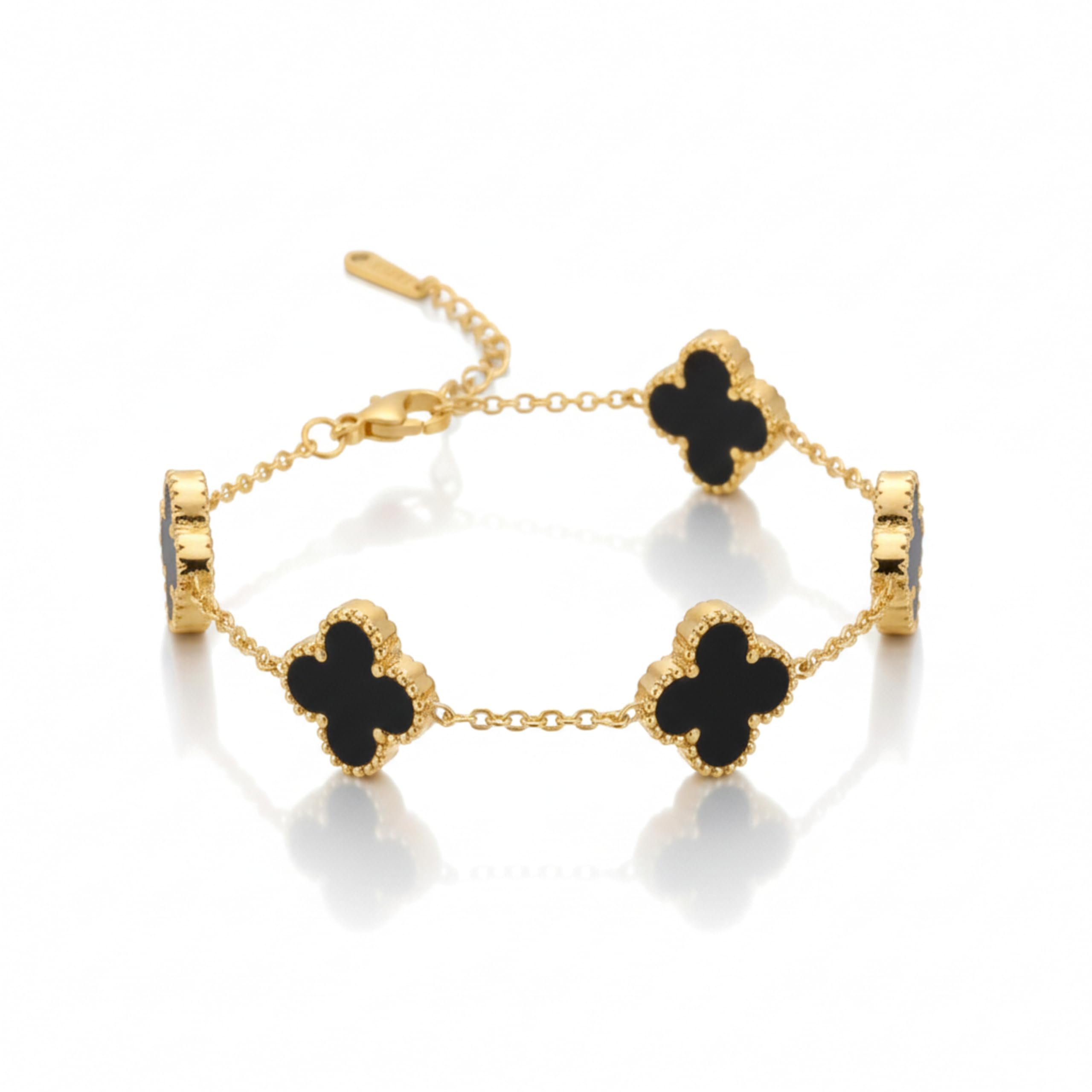 Stylish Black Five-Leaf Charm Bracelet For Women | Women’s fashion bracelet | Gift for her bracelet-image-26