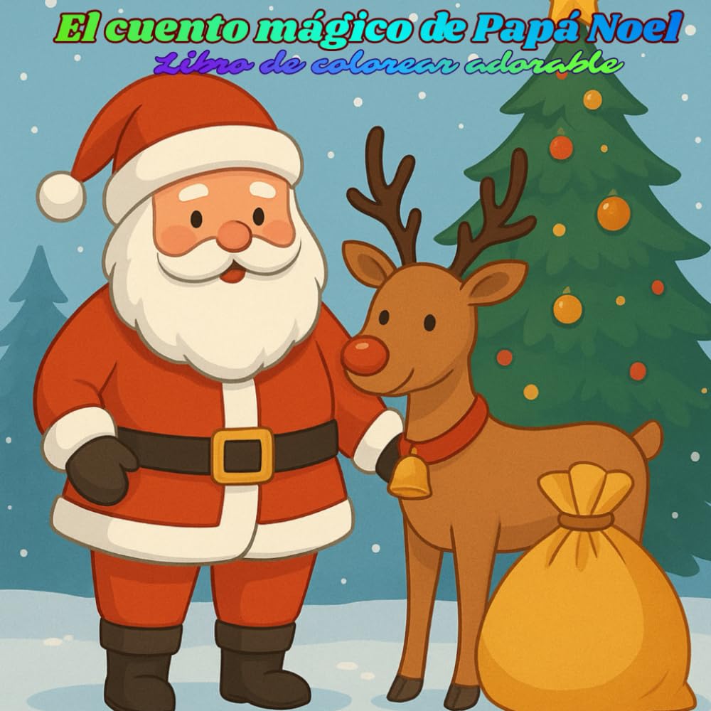 El cuento mágico de Papá Noel: Libro de colorear adorable