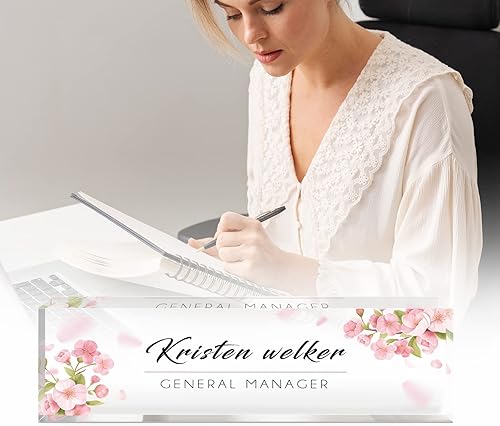 Miniatura 2 de Placa de nombre de escritorio personalizada, placa de identificación acrílica personalizada para decoración de escritorios, regalos de