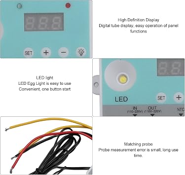 Automatic Incubator Temperature Controller with HD Display Plastic Egg Incubator Accessories High Precision Incubator Controller for Egg AC