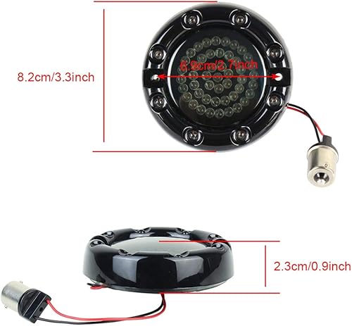 Miniatura 3 de ZYTC 3 14 "LED intermitentes con freno luz de circulación estilo bala trasera 1156 LED rojo señal de giro kit para Harley Davidson caja negra