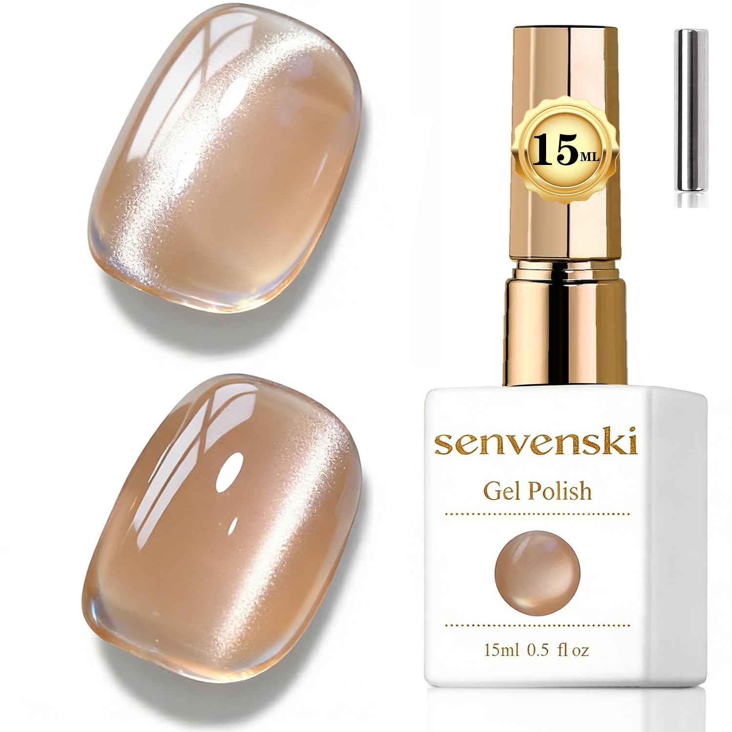 Senvenski Gelee Glas Cat Eye Gel Nagellack mit Magnet 15ML Magnetisch 3D Galaxie Holographisch Reflektierend Glitzernd Durchsichtig Farbe Gellack Salon Home DIY