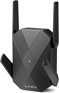 LNN AX1800 WiFi 6 Extender, Gigabit Ethernet Port, Dual-Band 2.4/5GHz Signal Booster Repeater, Up to 1.8Gbps, Covers 1500 Sq. Ft, Multi-Devices, App-Free Setup, AP Mode