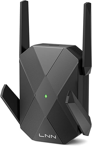 LNN AX1800 WiFi 6 Extender, Gigabit Ethernet Port, Dual-Band 2.4/5GHz Signal Booster Repeater, Up to 1.8Gbps, Covers 1500 Sq. Ft, Multi-Devices, App-Free Setup, AP Mode