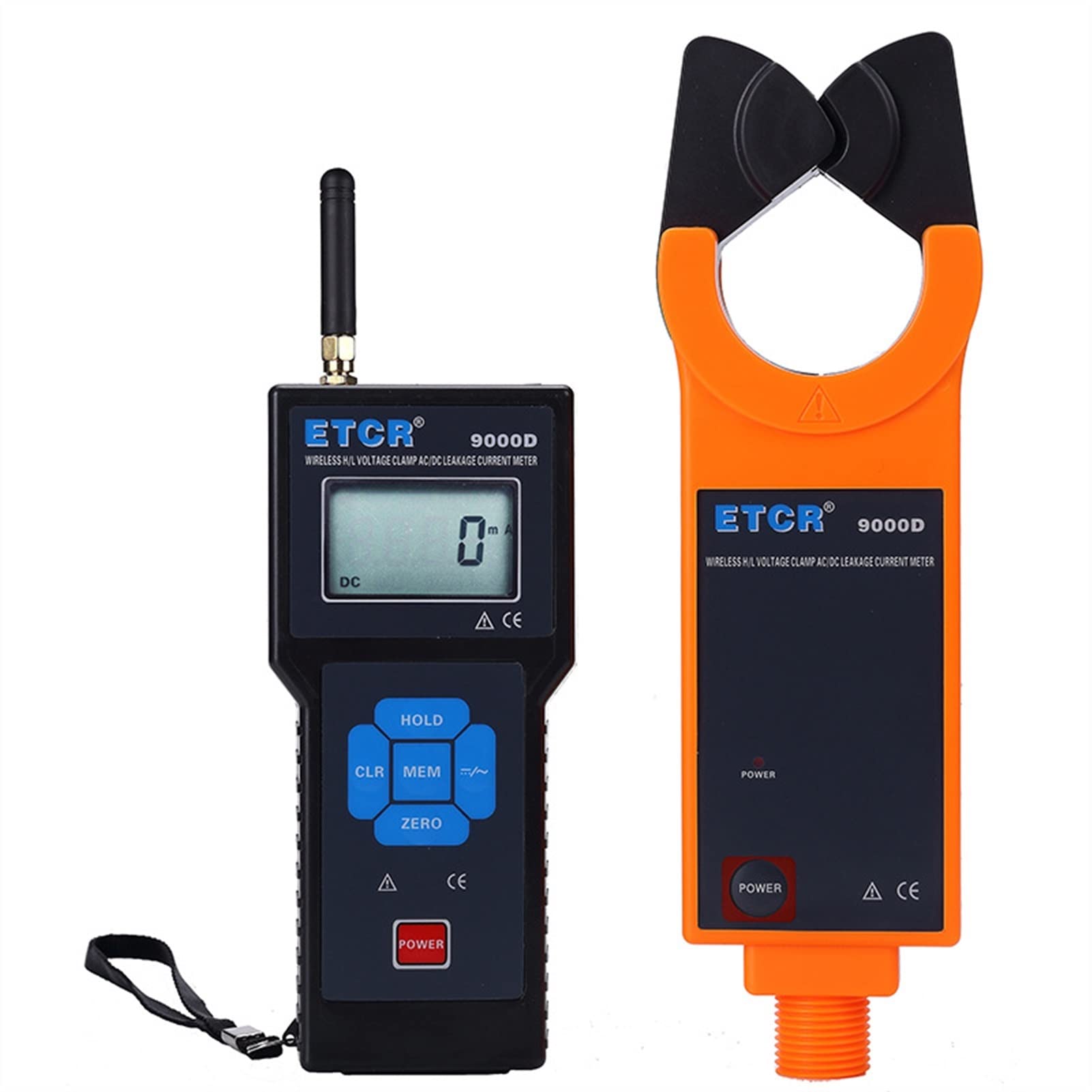 Sensor de Corriente de Fuga de Bobina Abrazadera amperímetro inalámbrico Corriente Continua Ammeter de Alto Voltaje Medidor Fugas sujeción 0 MA-60.0A Medición en línea Actual ETCR9000D