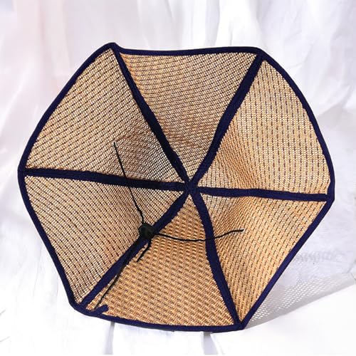 Sombrero femenino azul de paja con ala grande miniatura 2