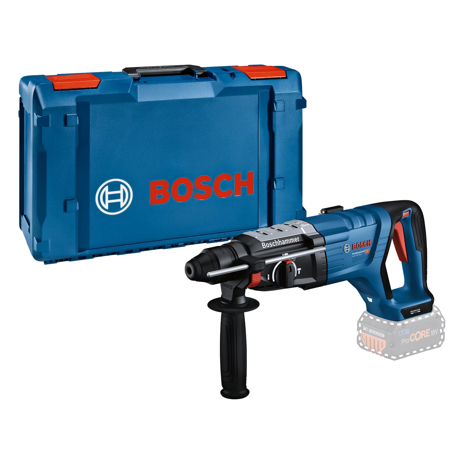 Bosch Professional 18V System martillo perforador a batería GBH 18V-28 D (KickBack Control, incl. paño de limpieza, empuñadura auxiliar, calibre de profundidad, bandeja, XL-BOXX, sin batería/cargador)