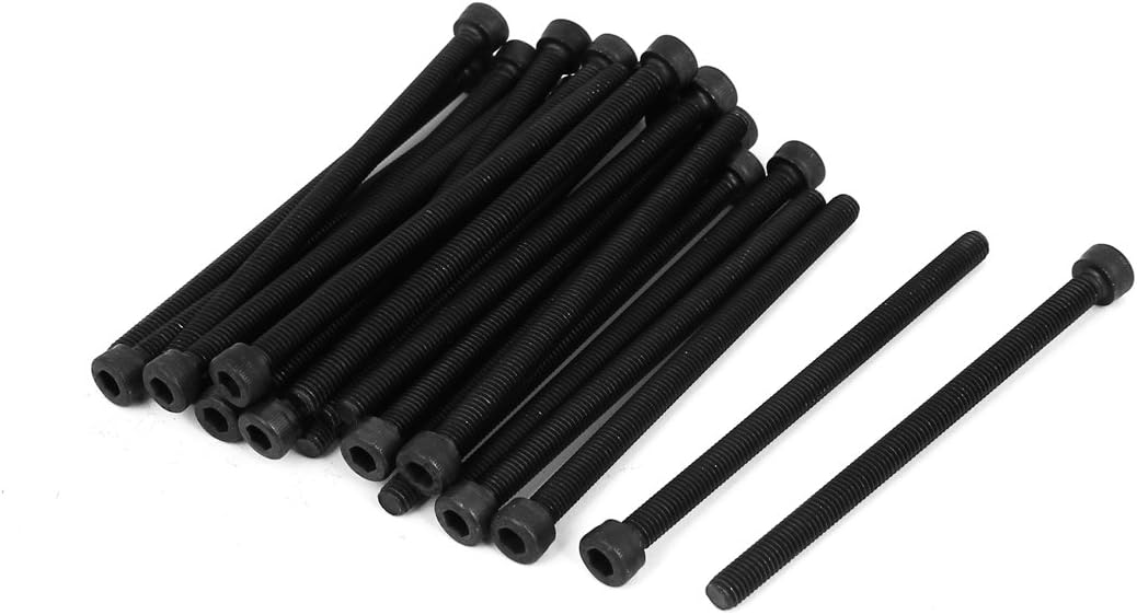 Aexit M5 x Quality Parts 80mm Full Thread Carbon Steel Hex Socket Cap Head Screws Bolts Black 25 Pcs Model:26as311qo243