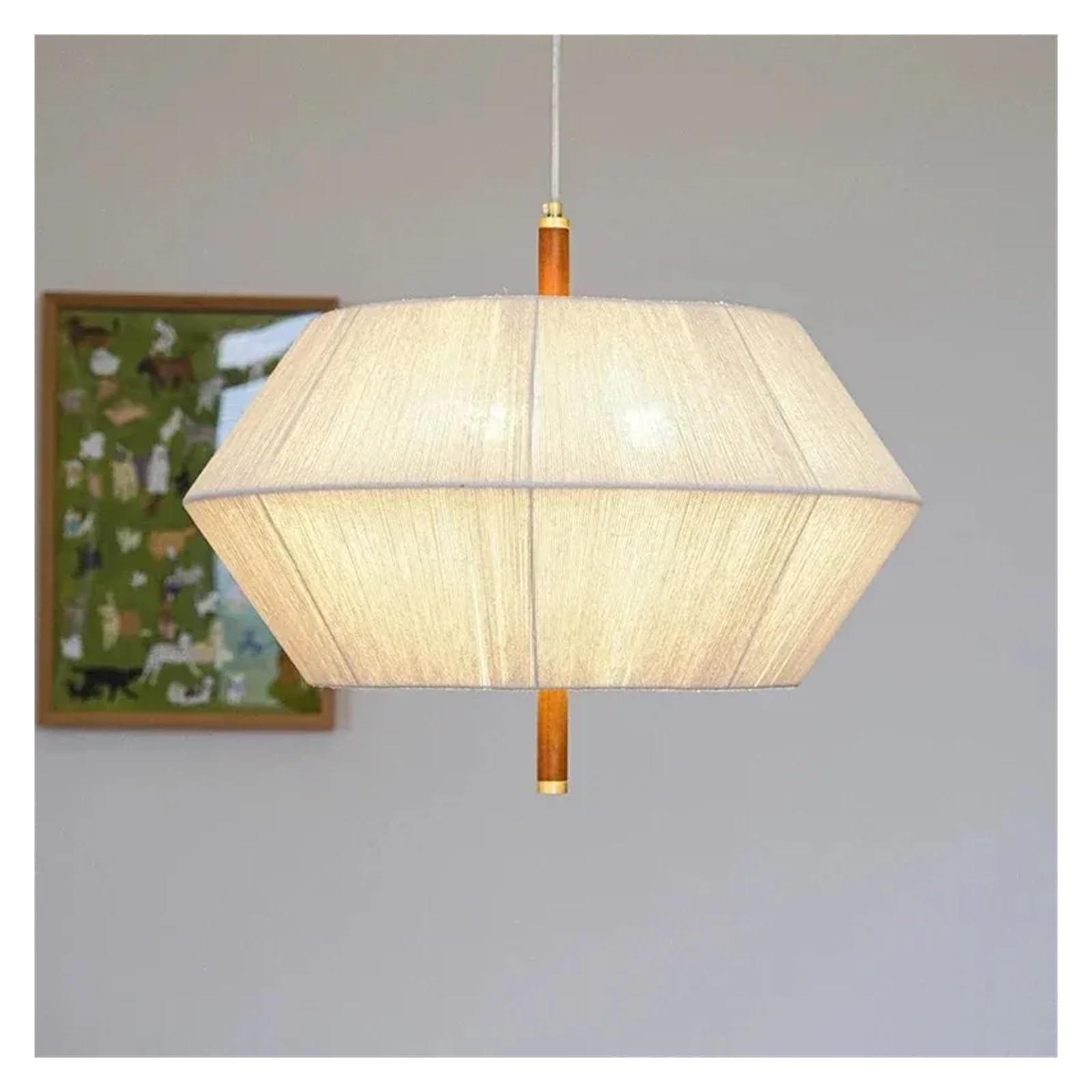 LYMSXAZOU Scandinavian American Hemp Rope Rattan LED Pendant Light Bedroom Fixtures