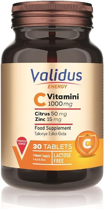 Validus Vitamin C 1000 Mg + Citrus + Zinc 30 Tablets