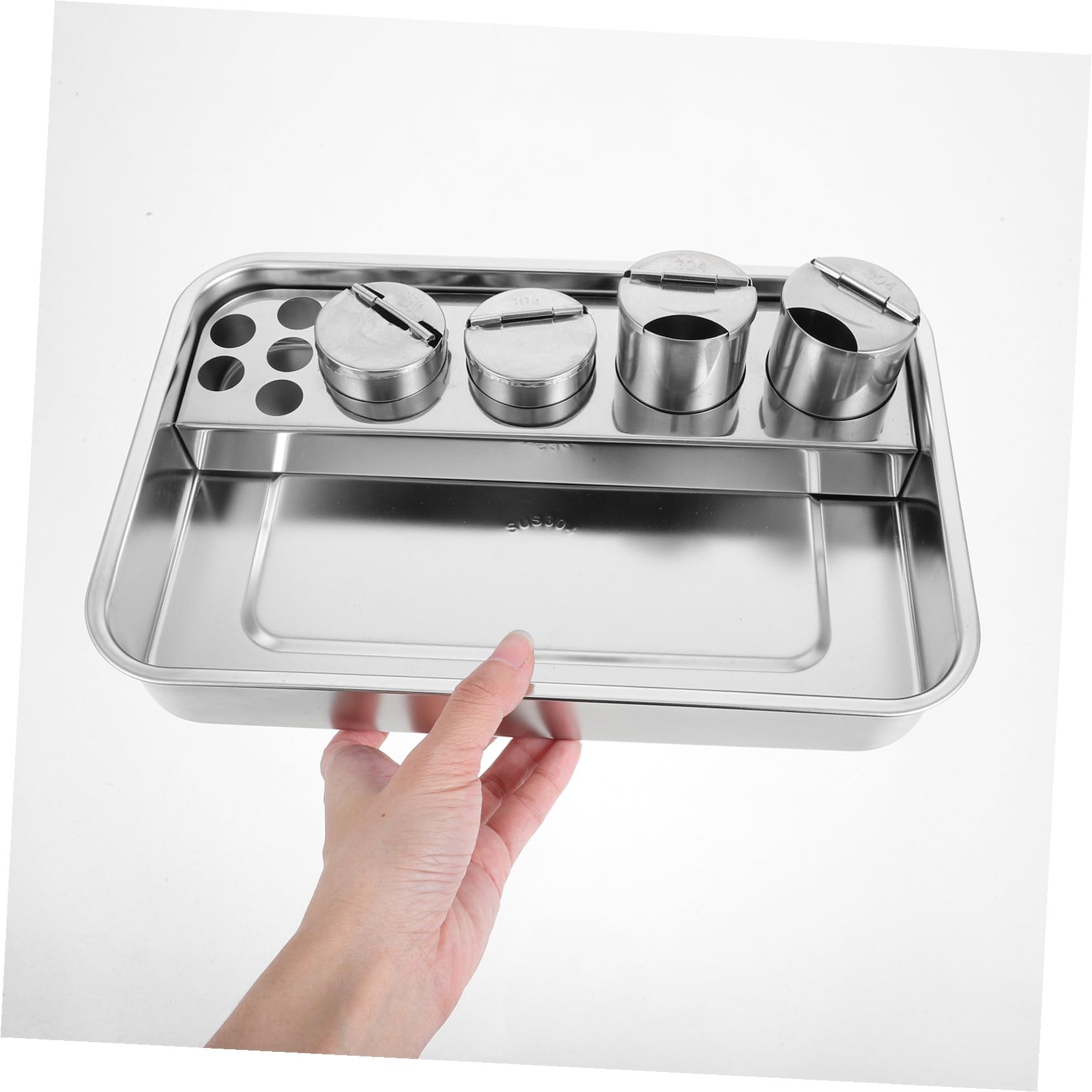 Cabilock Plateau Rectangulaire En Acier Inoxydable Pour Matériel Médical Assiette Pour Instruments Chirurgicaux Et Rangement