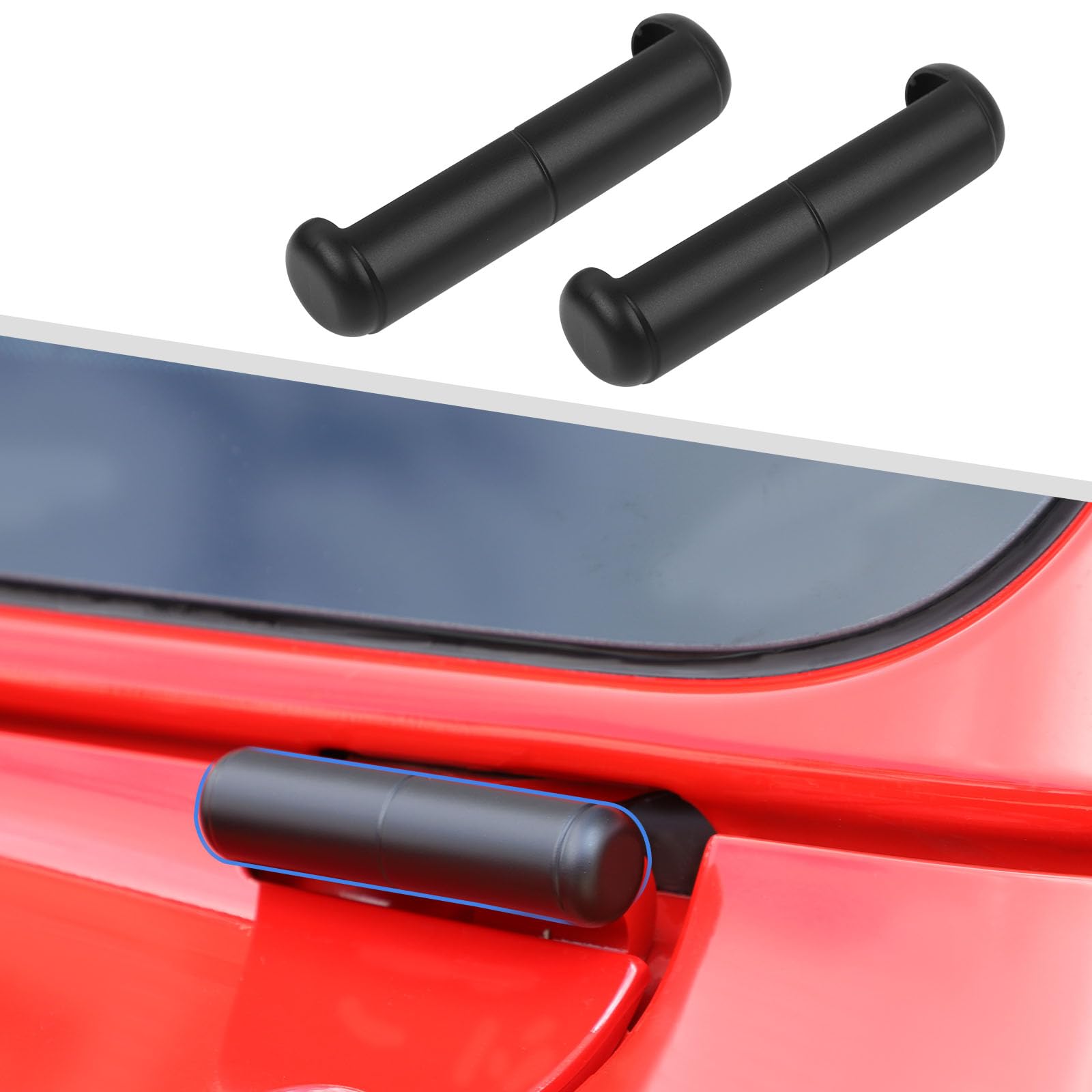 Jimen Compatible with Jeep Wrangler JL JLU & Jeep Gladiator JT 2018-2024, 1 Pair Car Front Windshield Hinge Cover Trim (Matte Black)