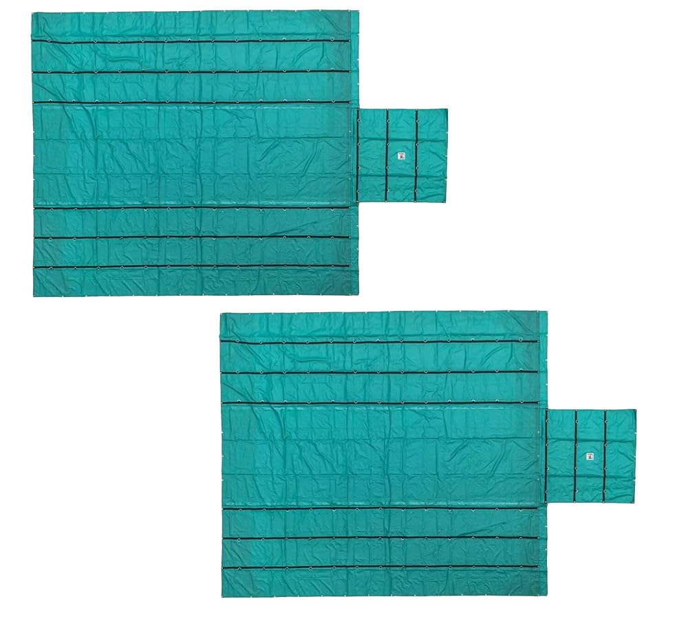 Mytee Products (2 Pack) Trucking Flatbed Trailer Tarps Heavy Duty 18oz Lumber Tarp 24x27 (8' Drop) - Green