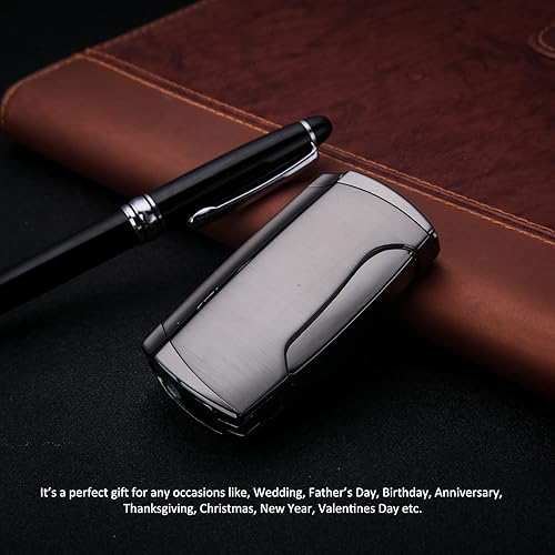 Miniatura 5 de Encendedor de llama doble chorro níquel negro