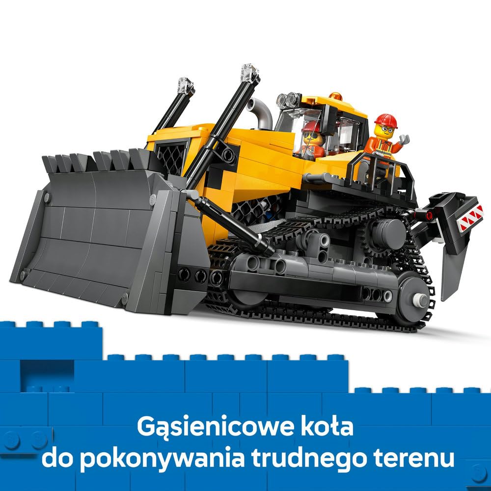 LEGO City Żółty buldożer 60466 | Maszyna budowlana dla dzieci, zestaw klocków konstrukcyjnych, prezent dla chłopca i dziewczynki, dla 8-latka, 682 elementy