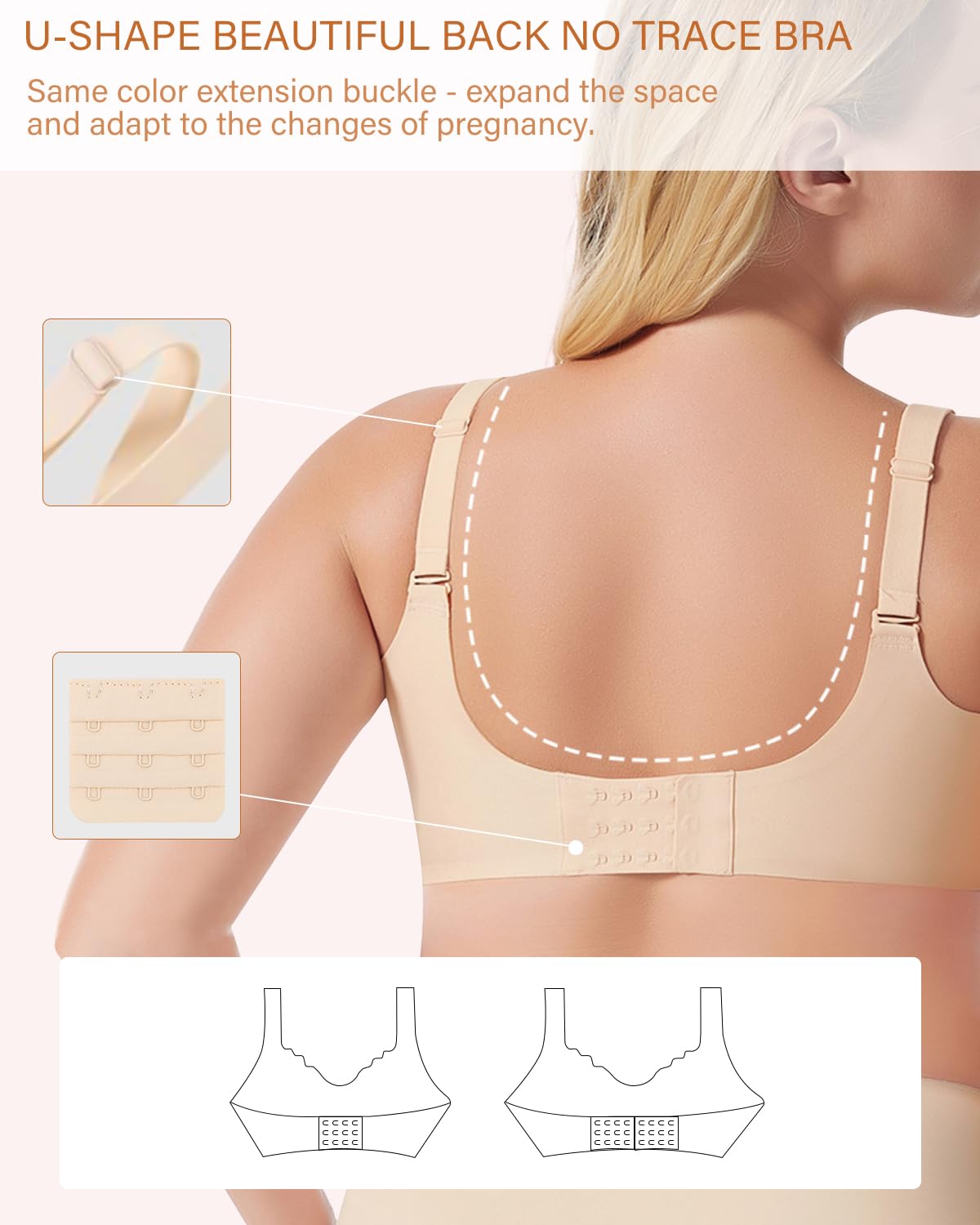 UHdod Nursing & Maternity Bras Reggiseno Altamente Coprente (Pacco da 3) Donna