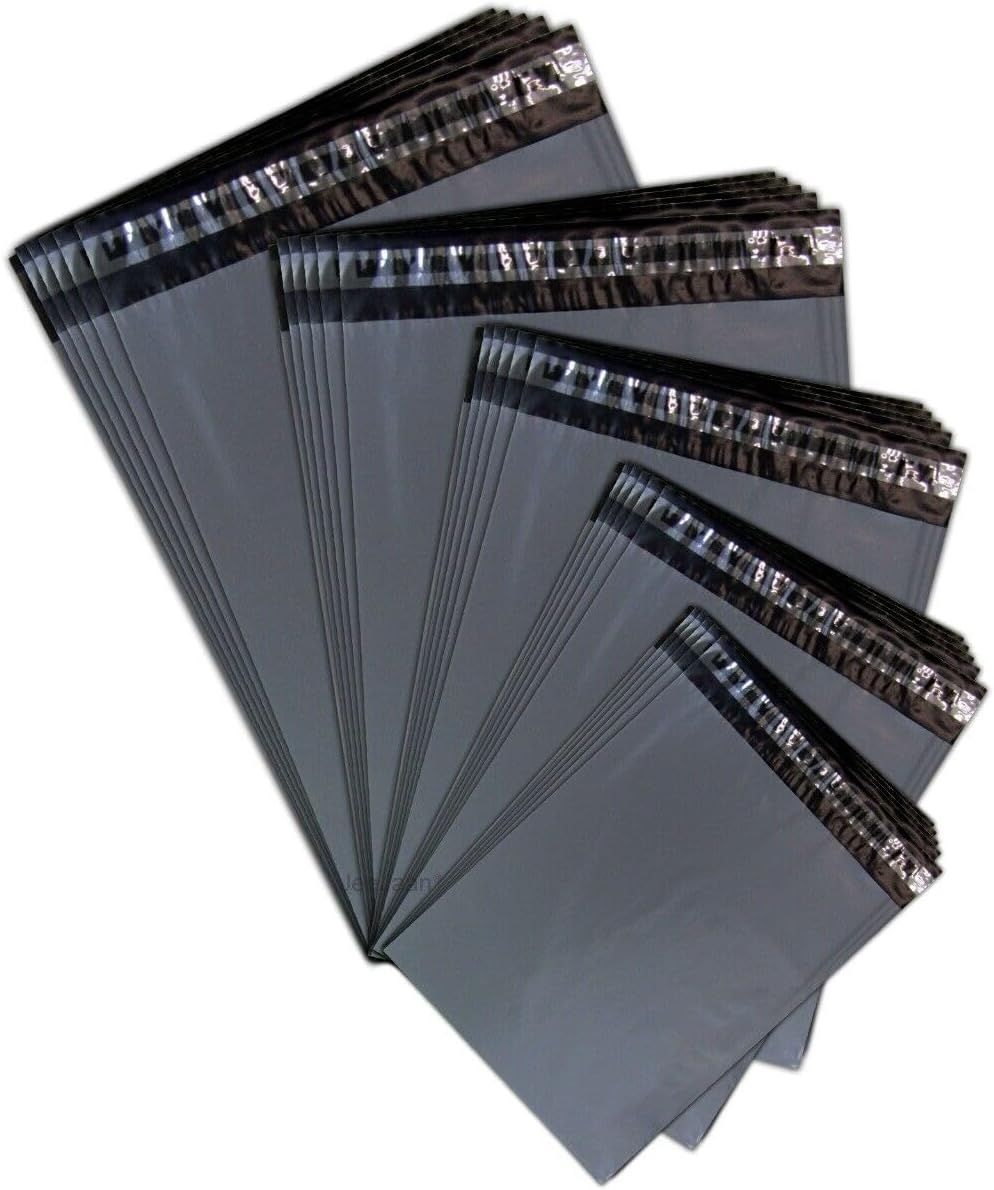 Grey Mailing Poly Postal Self Seal Bags 5 Sizes Small to Large Mailing