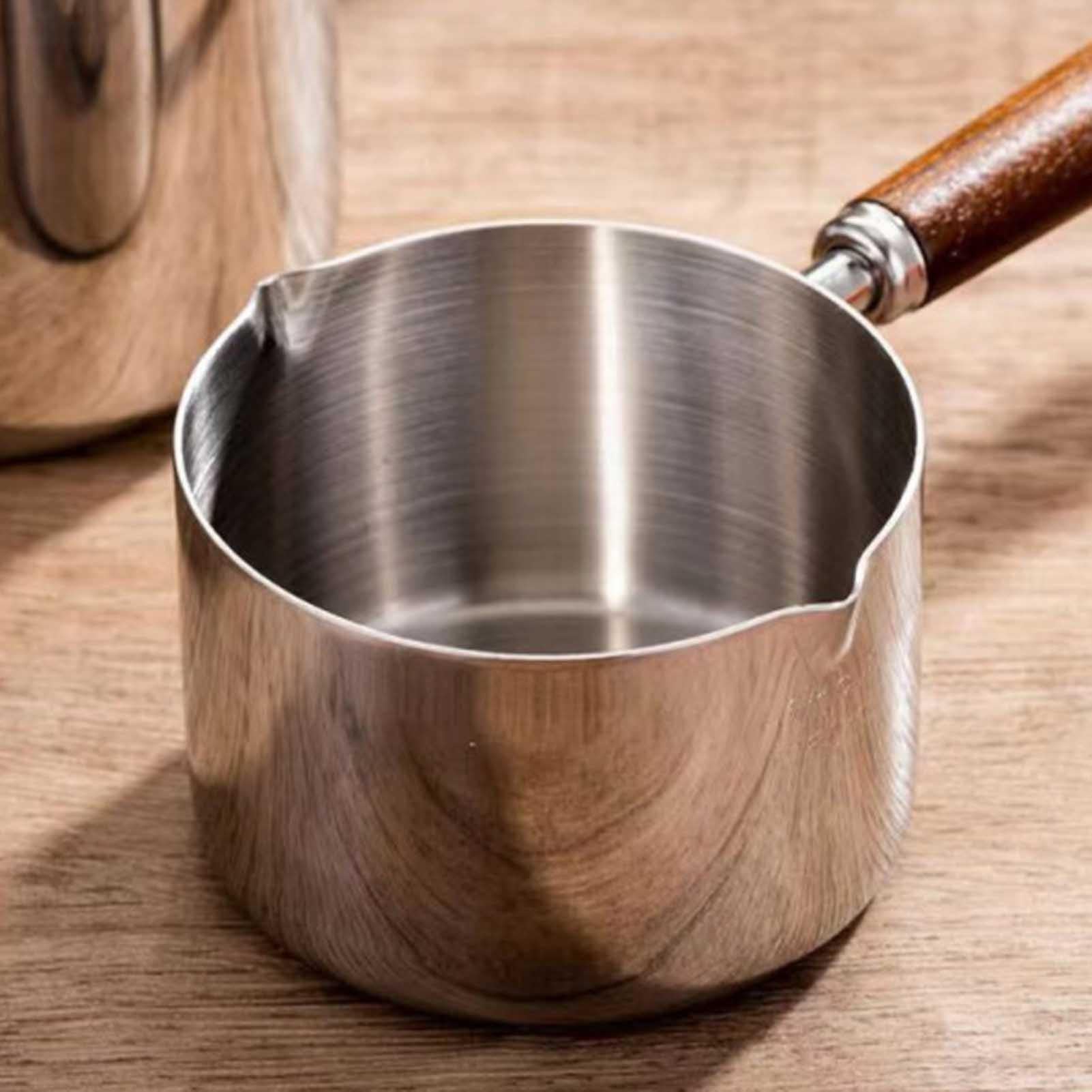 Klein Kochtopf Edelstahl Induktionsgeeignet, Kochtopf Mit Holzgriff, 8 Cm Durchmesser Stielkasserolle, Schokolade Oder Geschmolzener Butter Küche, Haushalt & Wohnen