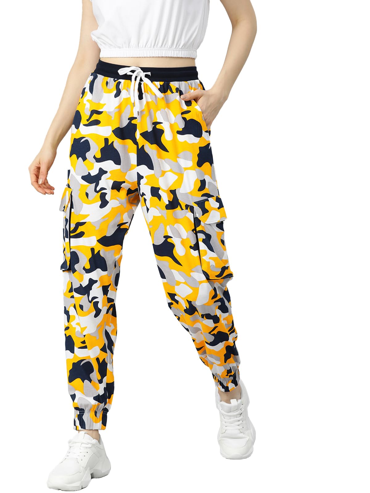 Janasya Women's Regular Fit Track Pants in neutral