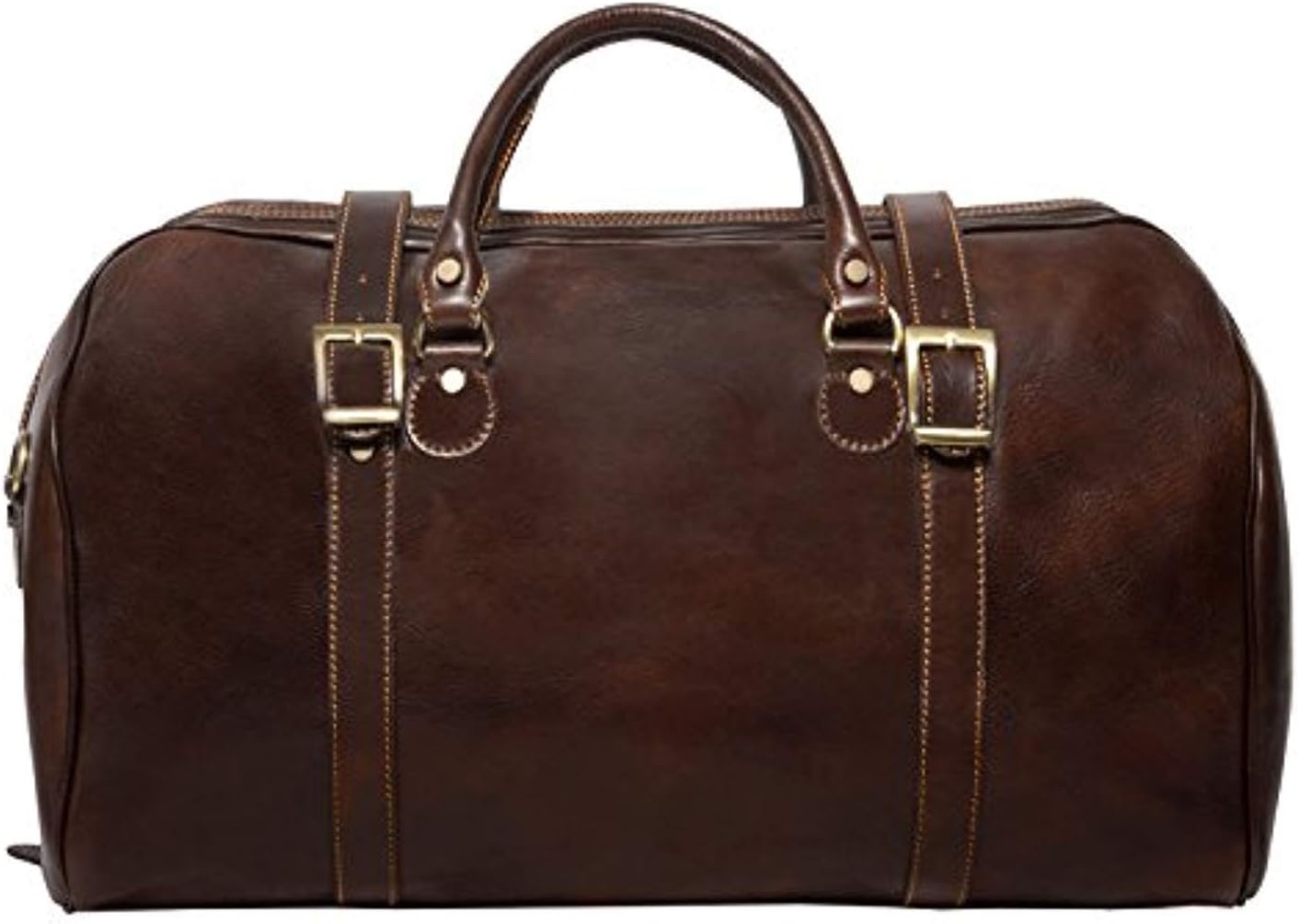 CUSTOM PERSONALIZED INITIALS ENGRAVING Alberto Bellucci Milano Torino Duffel Bag - Dark Brown