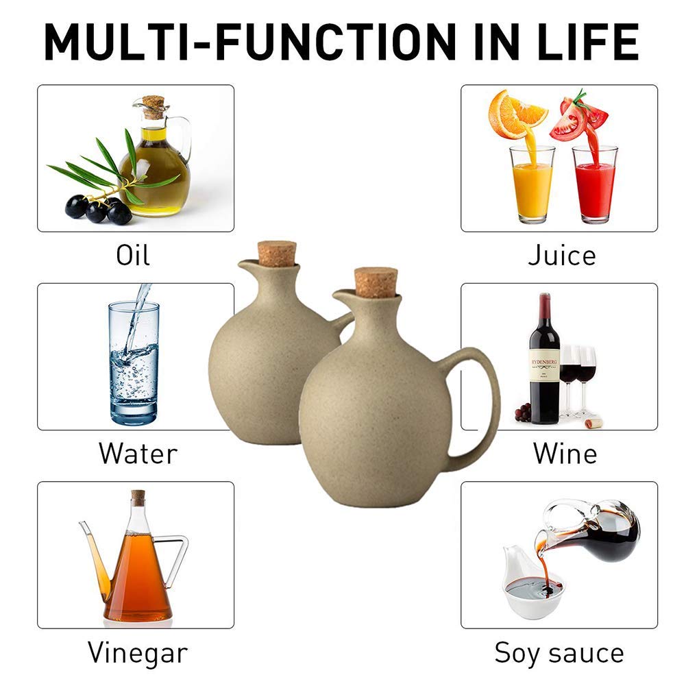 Bottiglia di Olio in Ceramica, Bottiglia di Condimento, Bottiglie di Condimento per Aceto, Salsa di Soia, Olio D'oliva, 500 Ml, Marrone, Utensili da Cucina per La Casa
