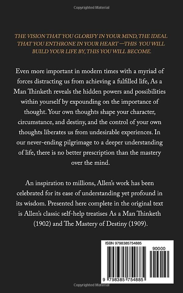As a Man Thinketh by James Allen - The Mind-Body Connection: Transform Your Life with the Timeless Wisdom of James Allen - Paperback thumbnail