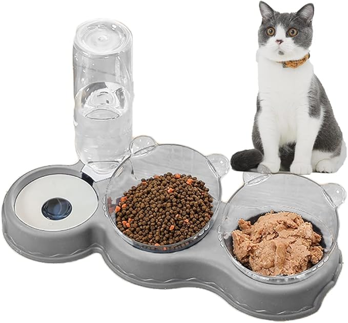 TeTupGa Cat Bowls, 3 in 1 Detachable Bowls For Cat Dog Puppy Feeder
